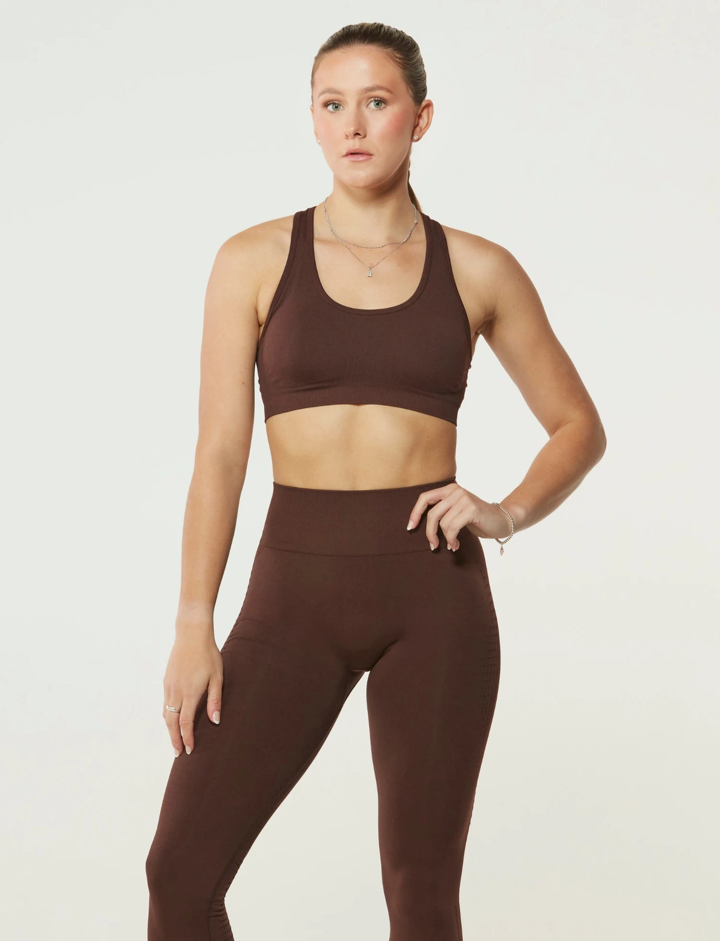 Zleek Contour Fit Sports Bra Choco Brown