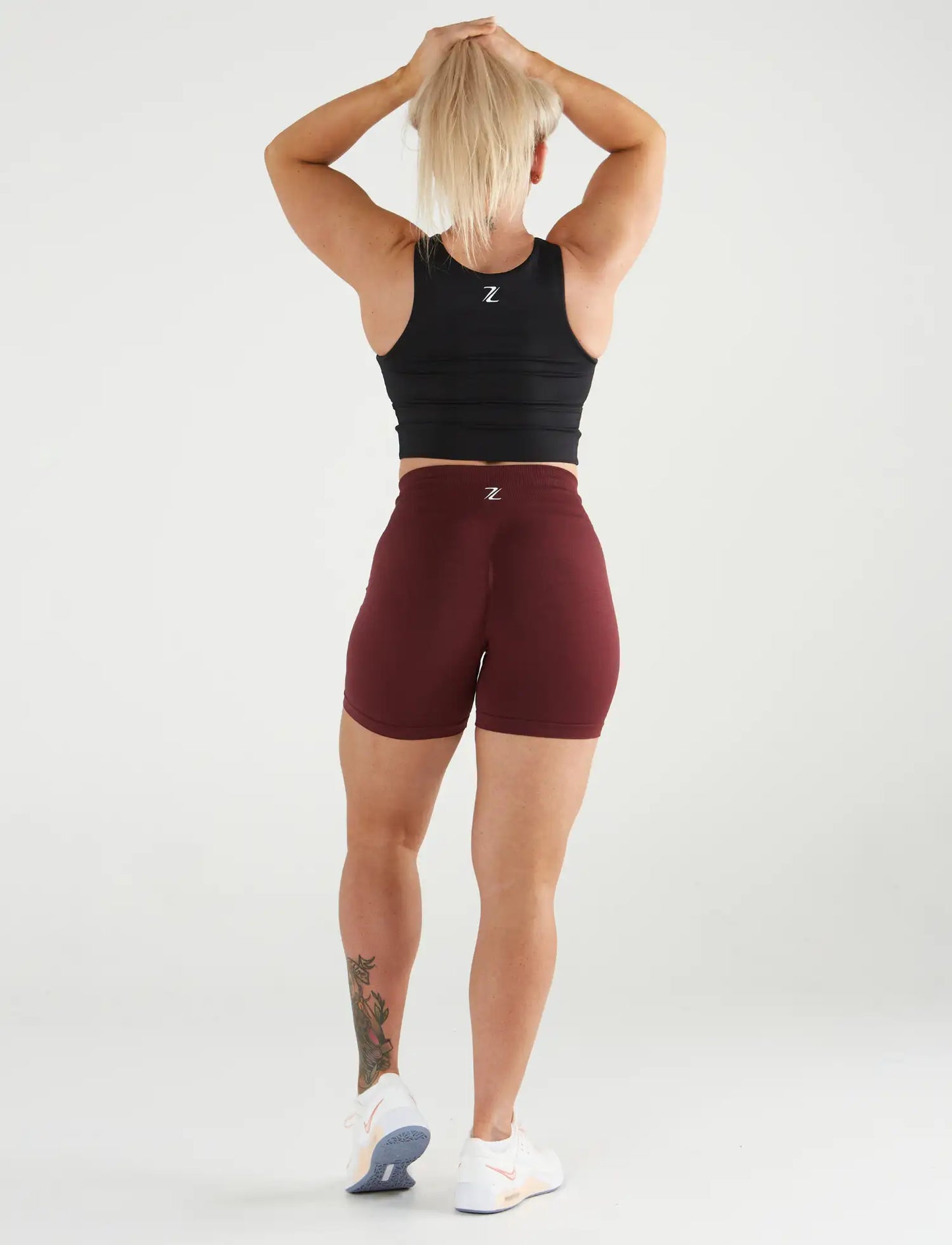 zleek flashy pro scrunch short maroon