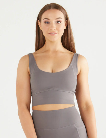 zleek flezy full support sport bra fossil grey