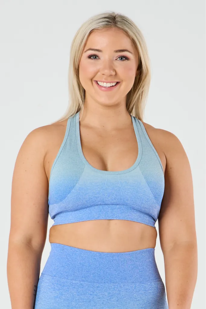 zleek ombre sport bra blue