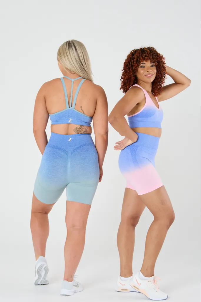 zleek ombre sport bra blue