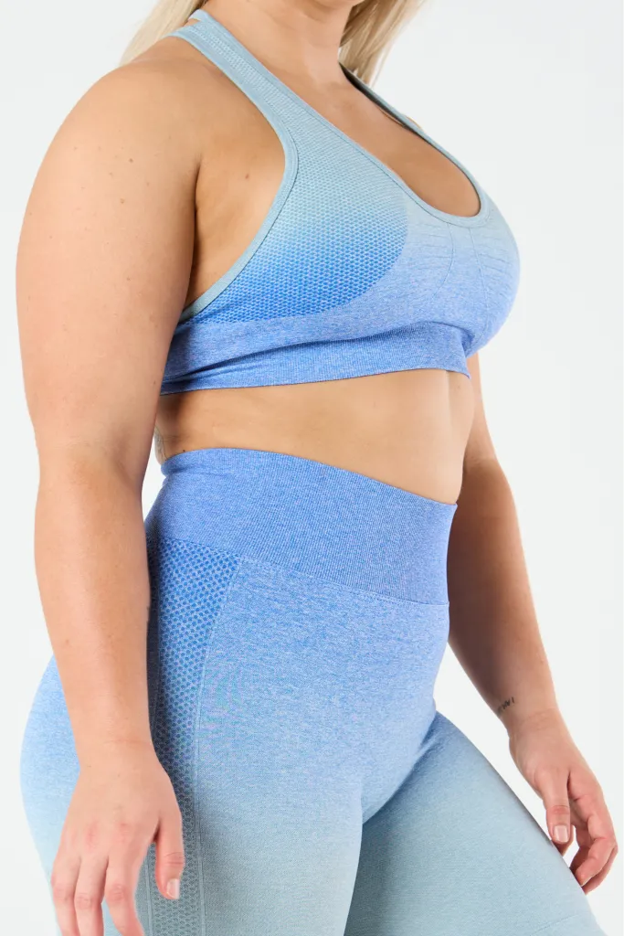 zleek ombre sport bra blue