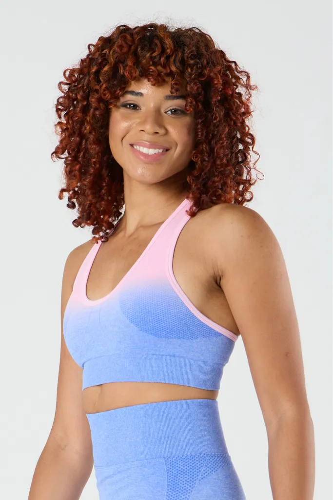 zleek ombre sport bra pink