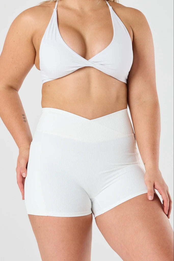 zleek premium cross over lounge short white