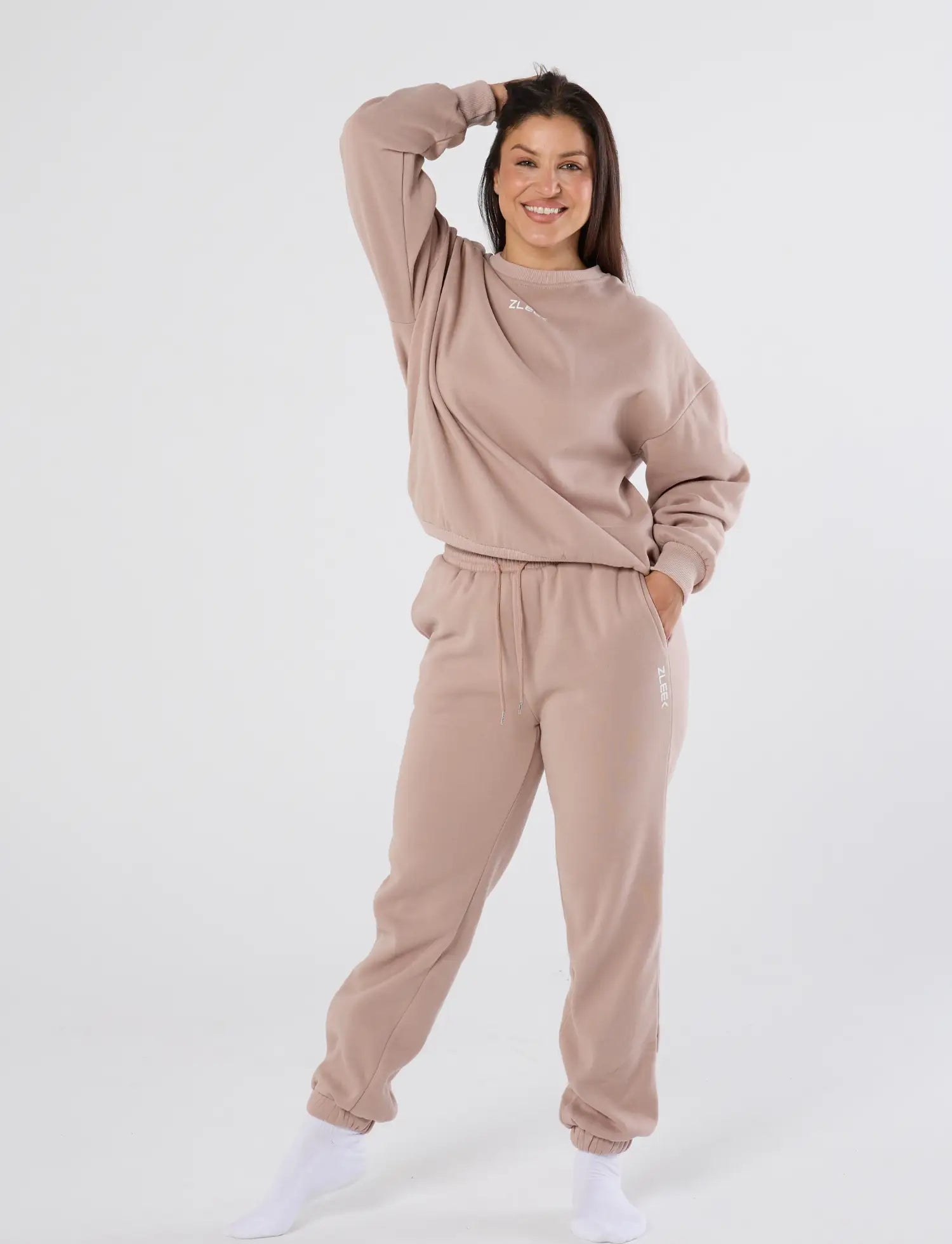 zleek cozychic joggers dusky pink