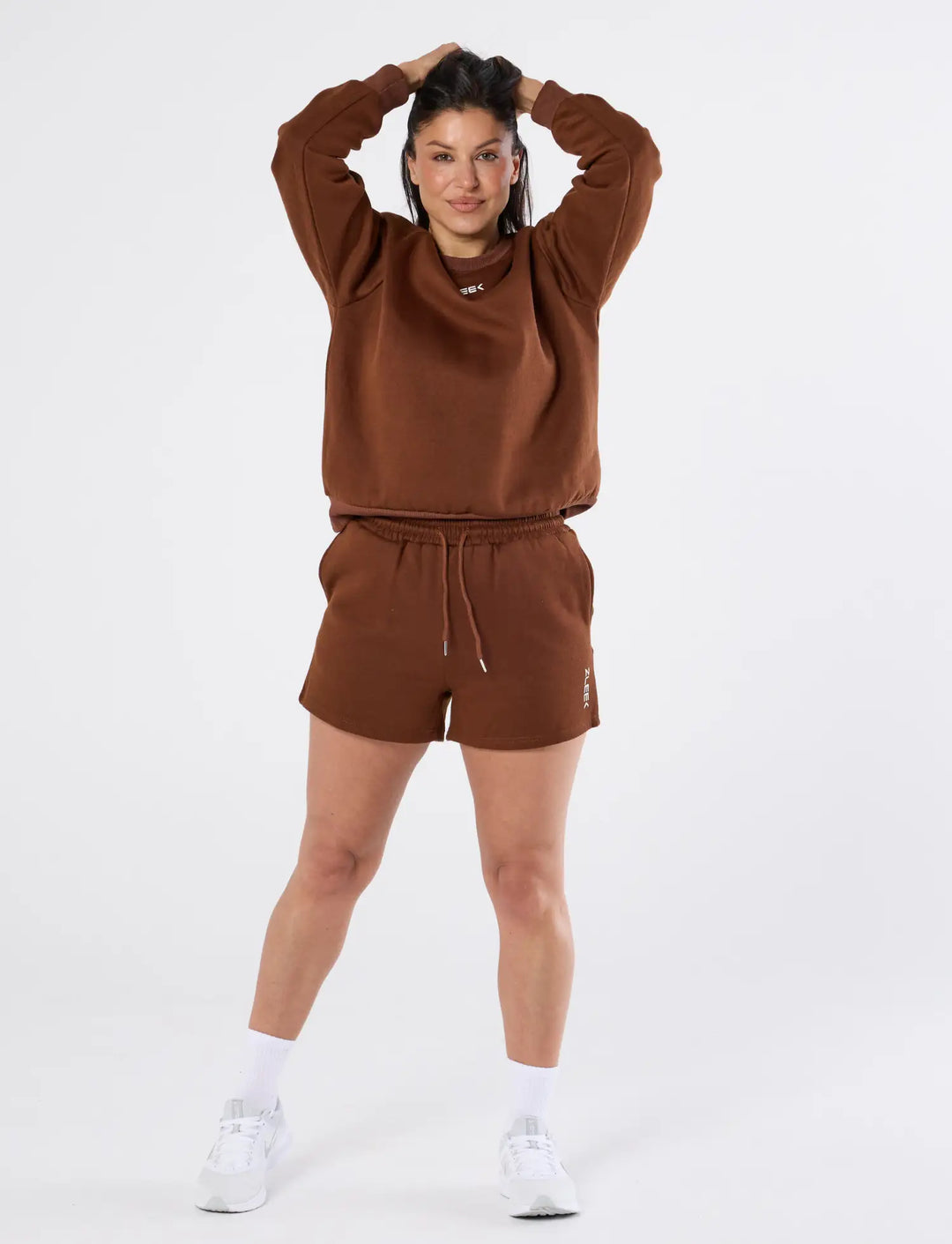 zleek cozychic sweat set brown