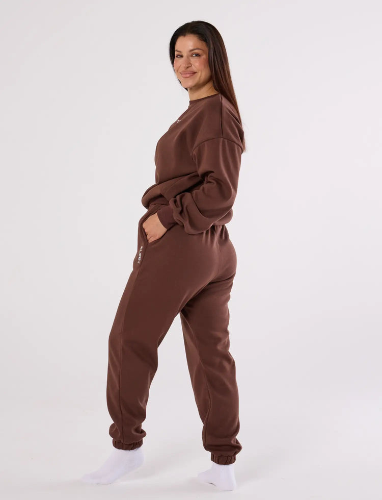 zleek cozychic joggers dark brown