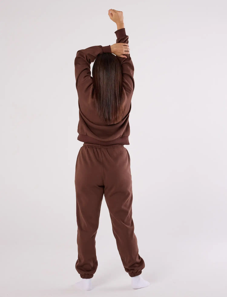 zleek cozychic sweat shirt dark brown