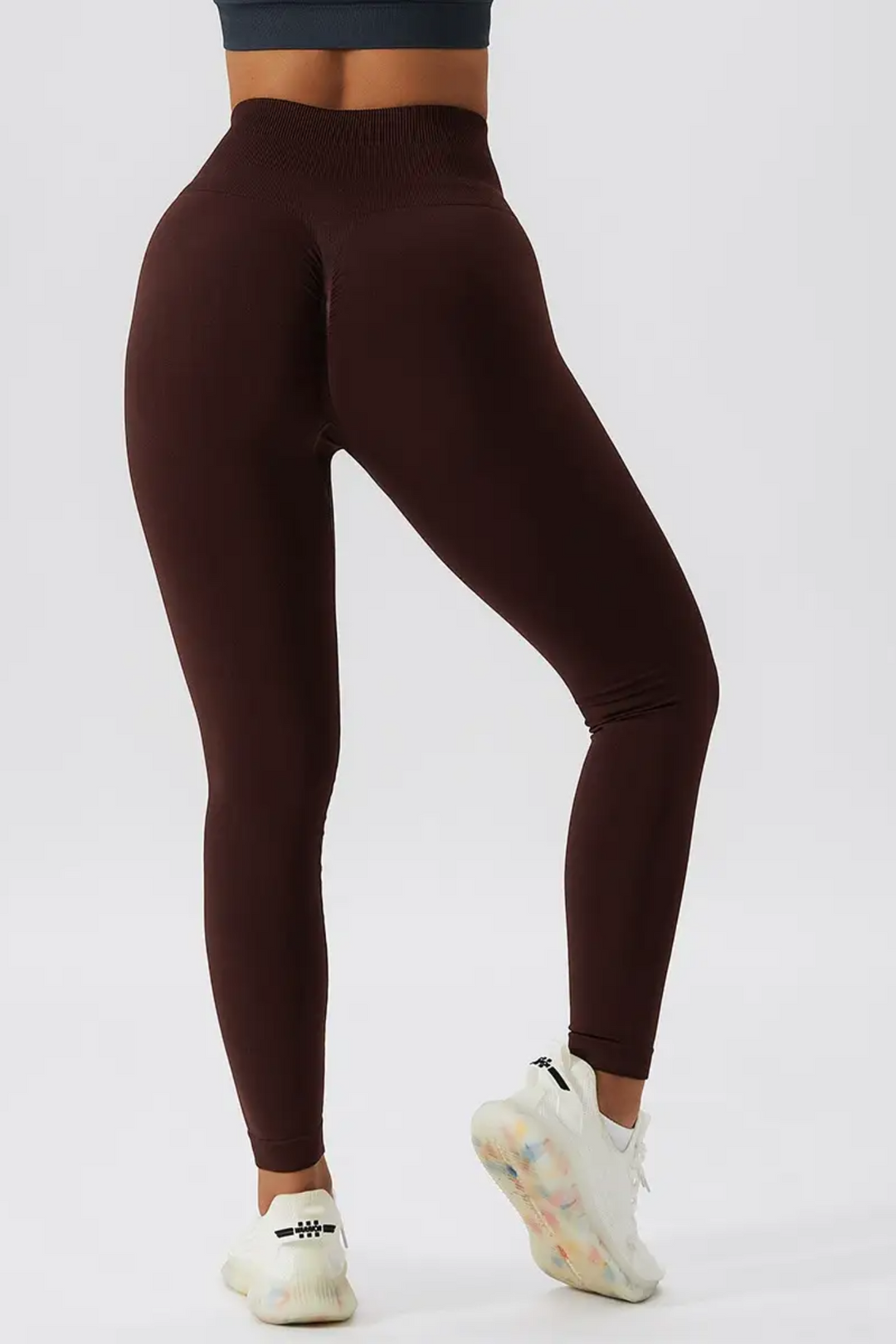Chocolate brown scrunch bum leggings – Ellsbelles